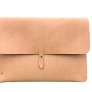 Macbook sleeve 15" natur kernelæder