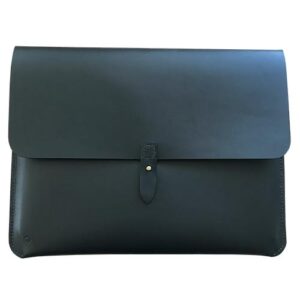 Macbook sleeve 13" sort kernelæder lukket