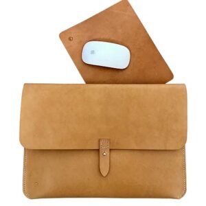 Macbook sleeve 13" natur kernelæder