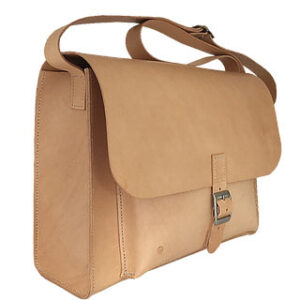 Messenger Bag Large i natur vegetabilsk kernelæder Messenger taske fra Solon Handmade