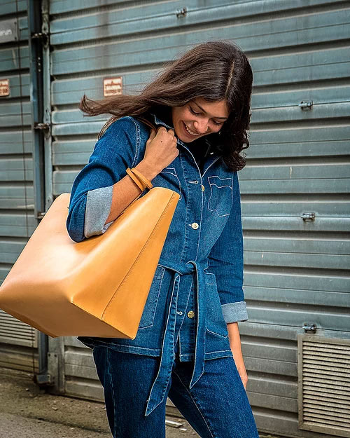 Shopper i vegetabilsk garvet kernelæder - Solon Handmade