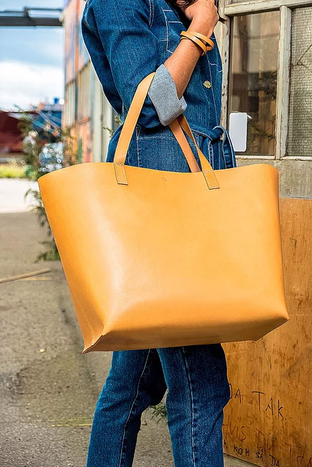 Shopper i vegetabilsk garvet kernelæder - Solon Handmade