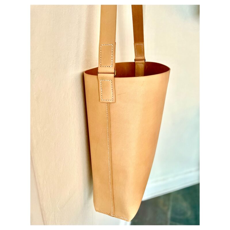 Shopper small i natur kernelæder med rem - Image 3